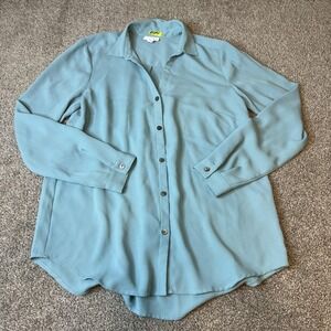 J Jill‎ Blouse Womens Extra Small Blue Long Sleeve Button Front Shirt Career Top